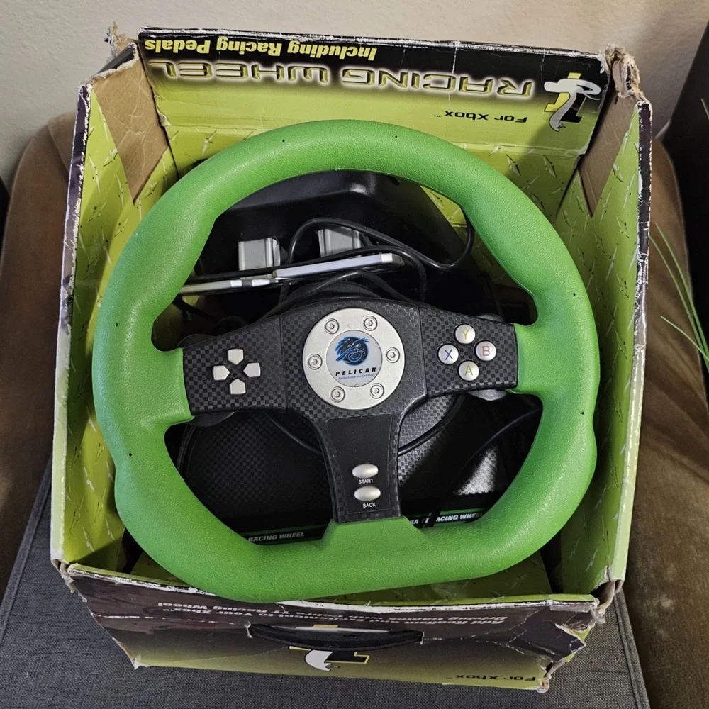 Pelican Steering Wheel & Pedals for First-Gen XBox, used, tested, works great